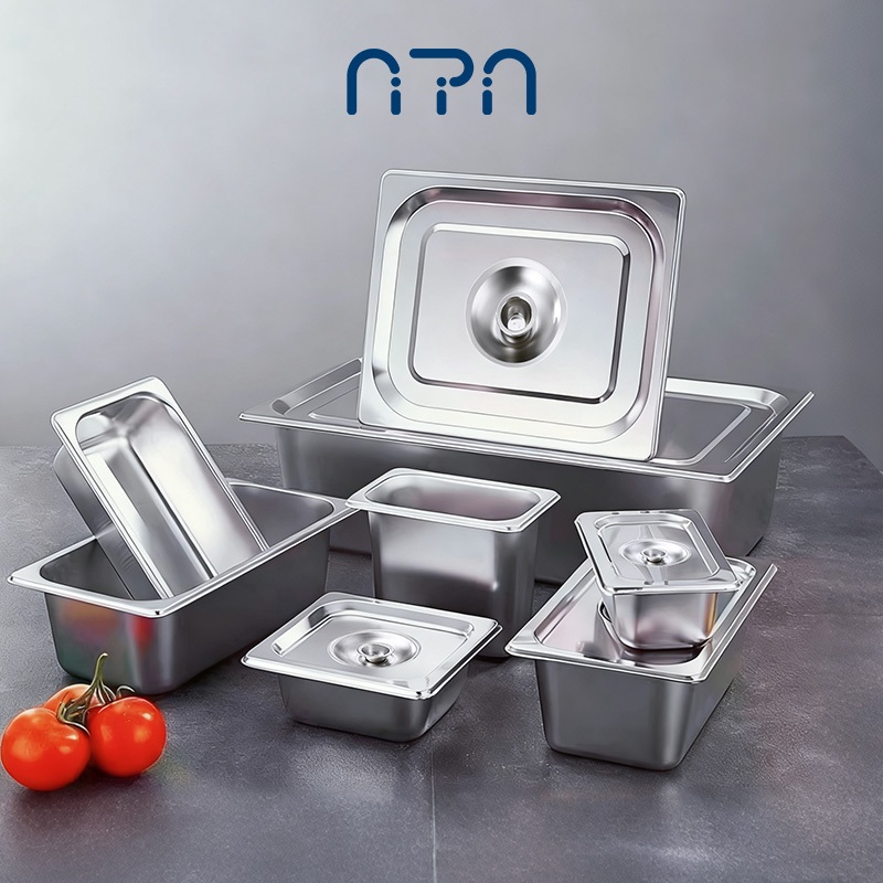 Nipiin 304 Stainless Steel Food Pan with cover buffet food storage ...