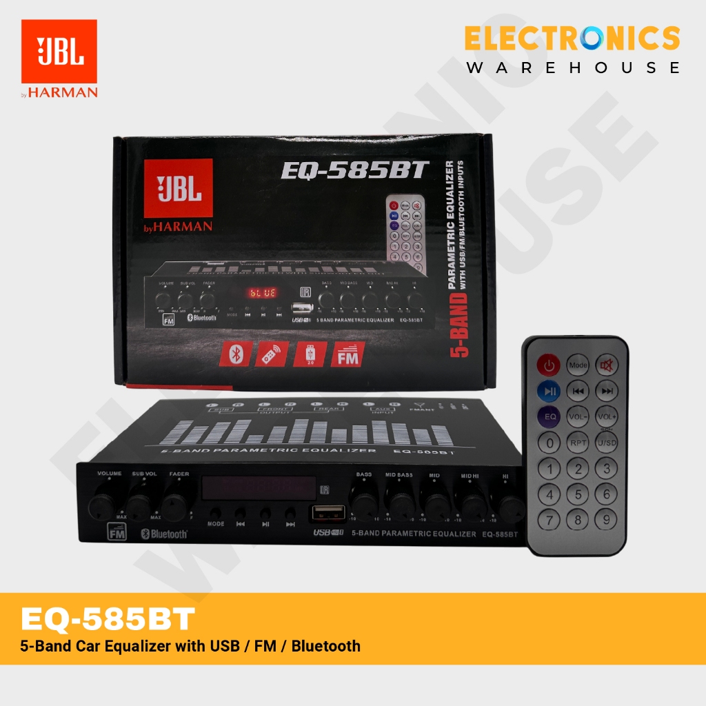 JBL EQ-585BT 5-Band Car Equalizer with USB / FM / Bluetooth | Shopee ...