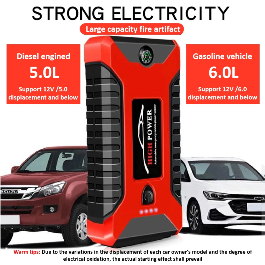 R66 Jump Starter 8000mAh 12V Car Power Bank Air Pump
