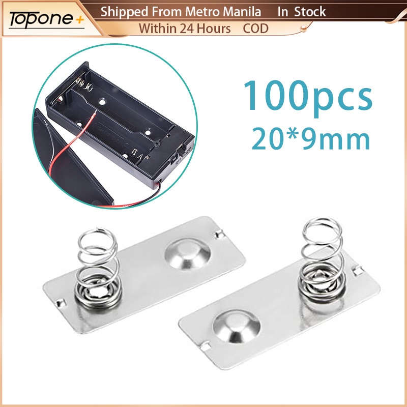 100Pcs Battery Spring Contact Plate 20mm x 9mm for Positive Negative ...