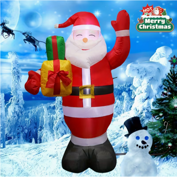 Christmas Inflatable Santa Claus, Indoor Outdoor Yard Lawn Decoration ...