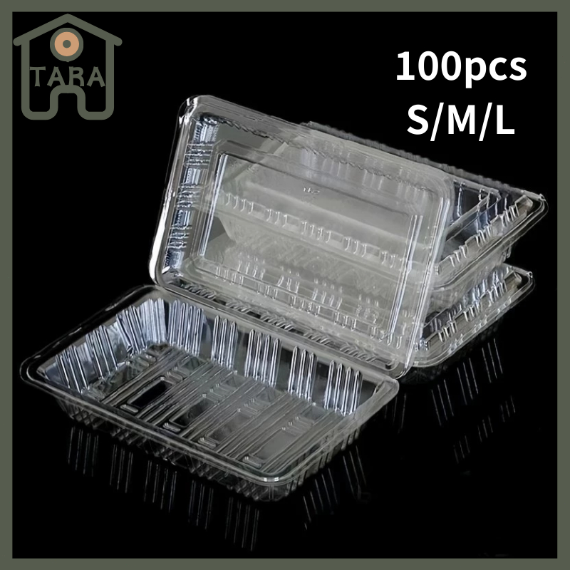 100PCS Disposable Clamshell Food Packaging Container Plastic Take-out ...
