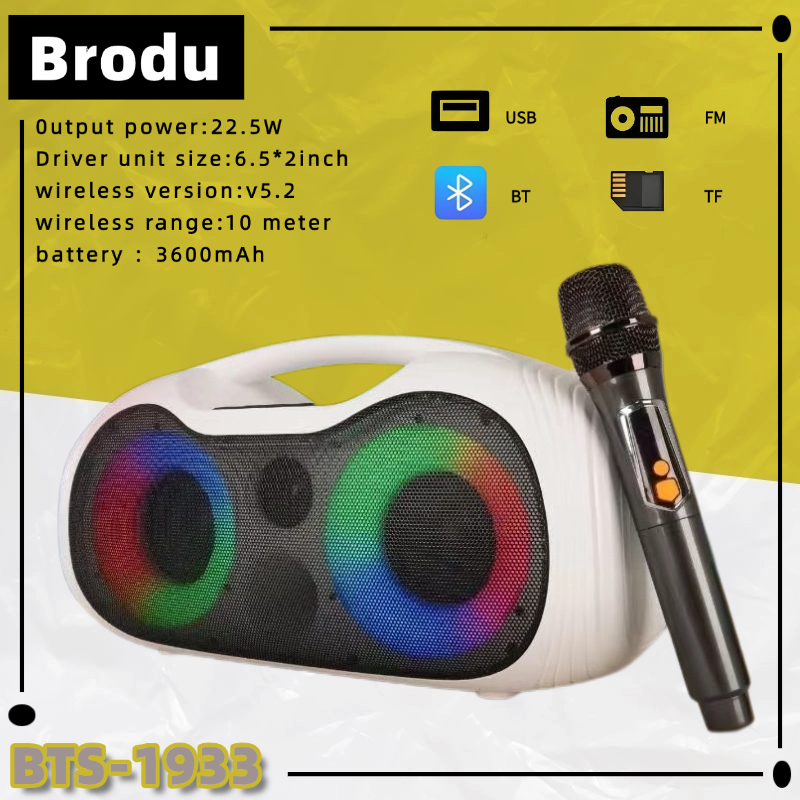 BTS-2313 Brodu Subwoofer Bluetooth karaoke speaker Rechargeable ...