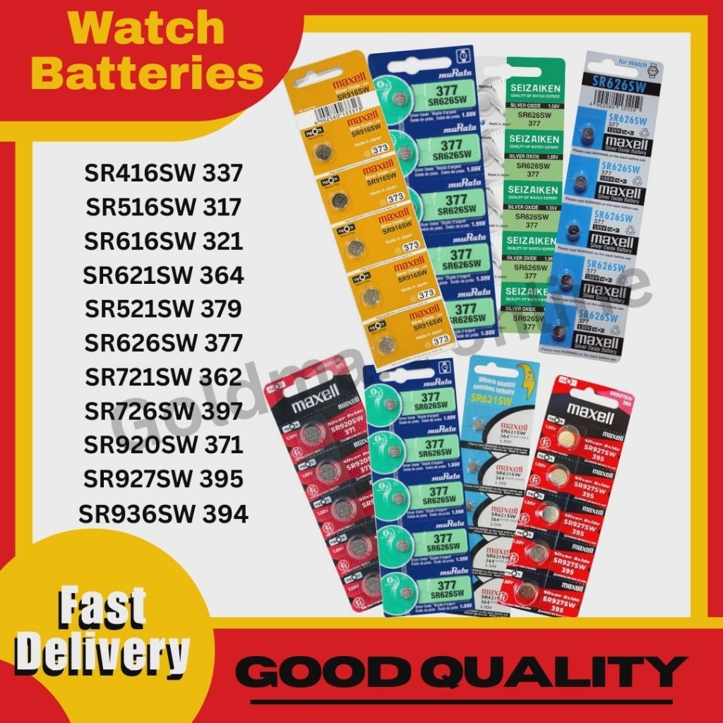 WATCH BATTERIES ANY SIZE, sold per pad (5pcs per pad) | Shopee Philippines