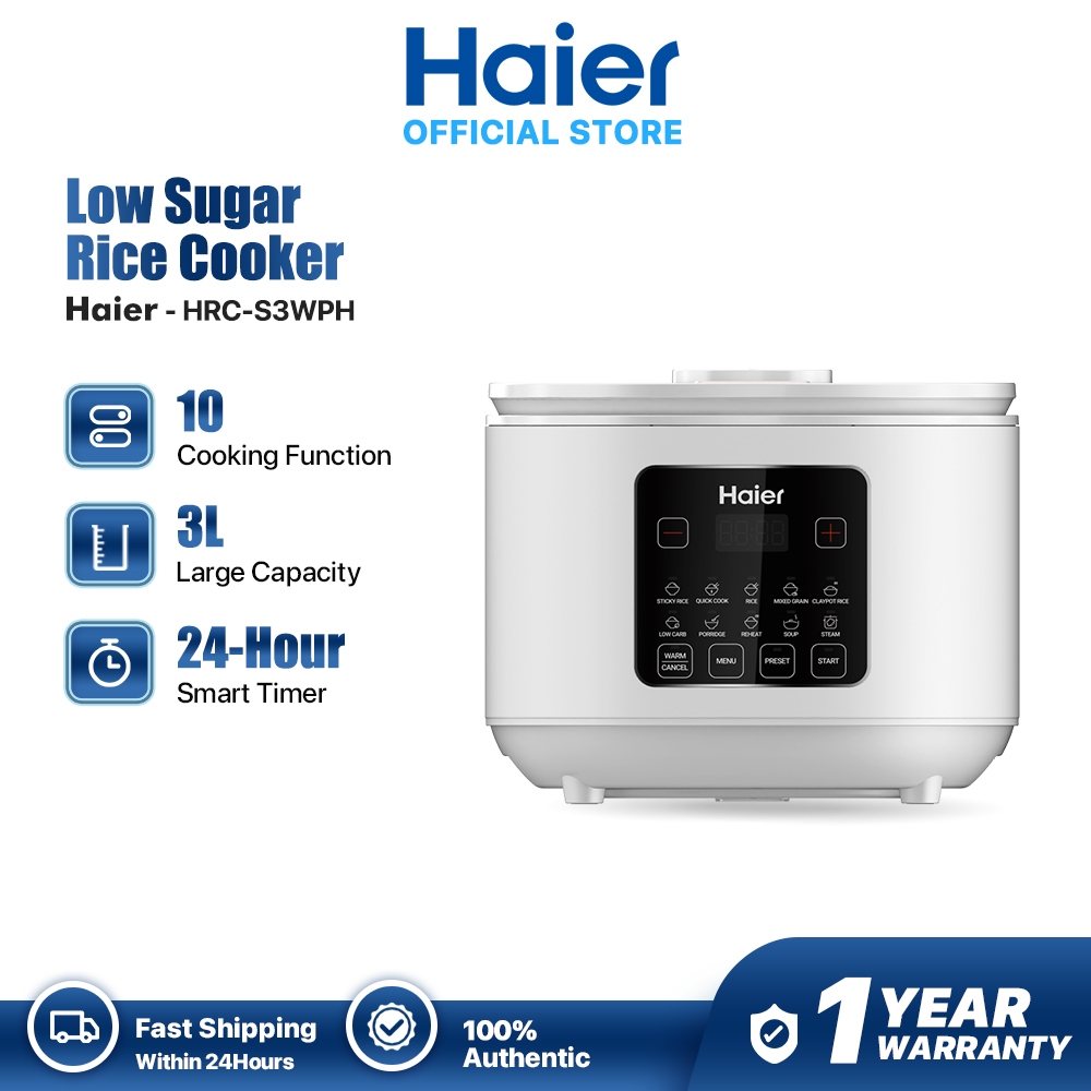 【NEW】Haier Low Sugar Rice Cooker Non-Stick 24-hour Timer 3L Multi ...