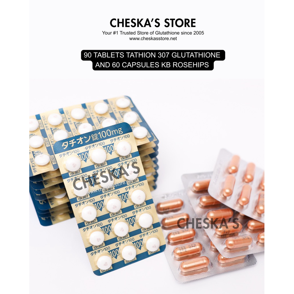 90 tablets Tathion 307 Glutathione Japand and 60 capsules KB Rosehips Combo  | Cheskas