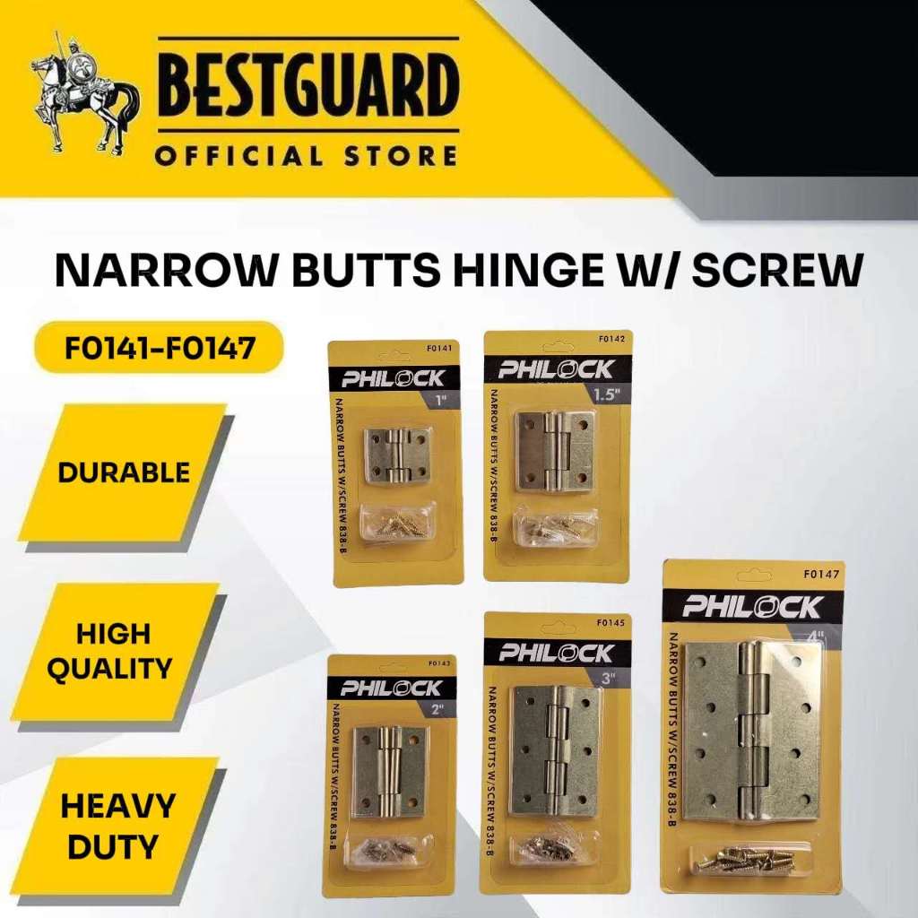Philock F0141-F0147 EG Heavy Duty Stainless Narrow Butt Hinge Door ...