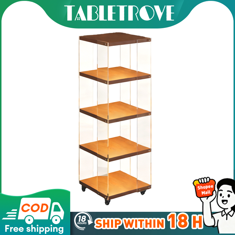 TABLETROVE Display Shelf Movable 360° Rotating Figurine Display Rack ...