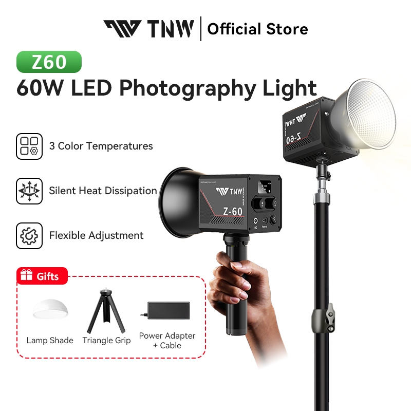 TNW Z60 LED Video Light 60W Handle Photography Fill Light 2800K-6500K ...