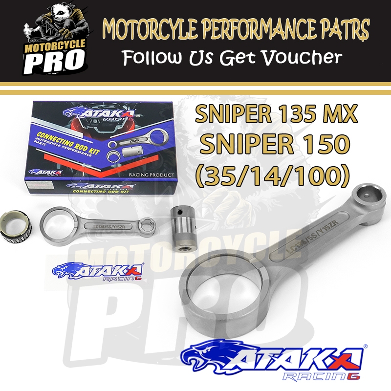 ATAKA MOTORCYCLE Forged Connecting Rod SNIPER 135 SNIPER 150 stock size ...