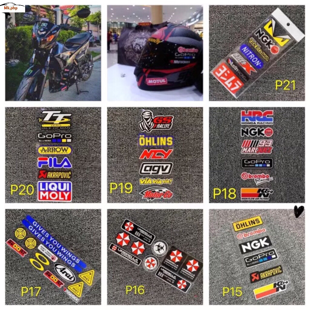 1Set Reflective Motorcycle Side Strip Bike Helmet Sticker Car Vinyl ...