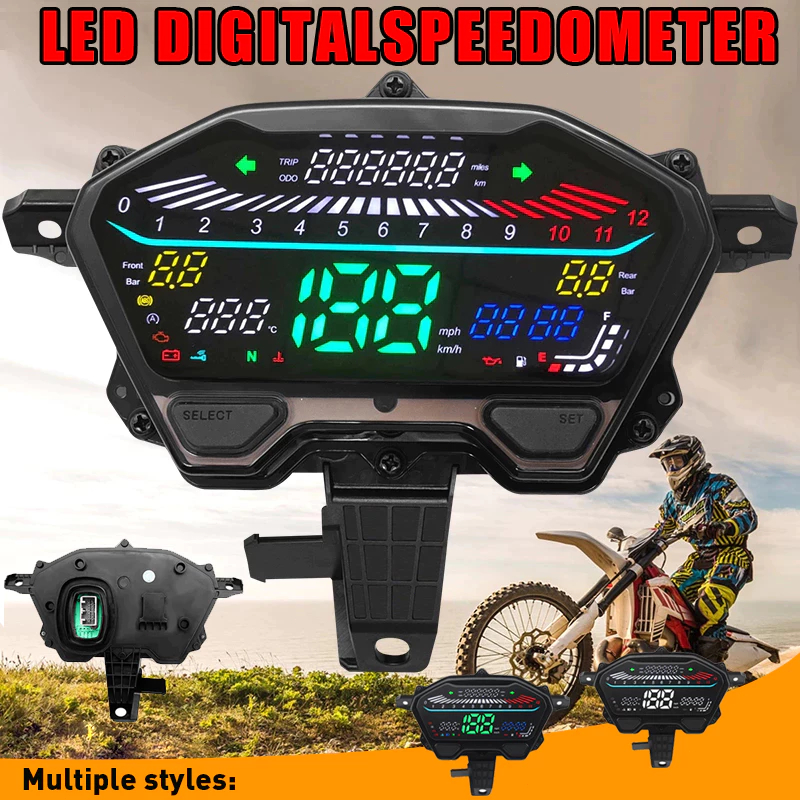 LED Full Digital Speedometer Tachometer for Honda Click125i v2/v3 Click ...