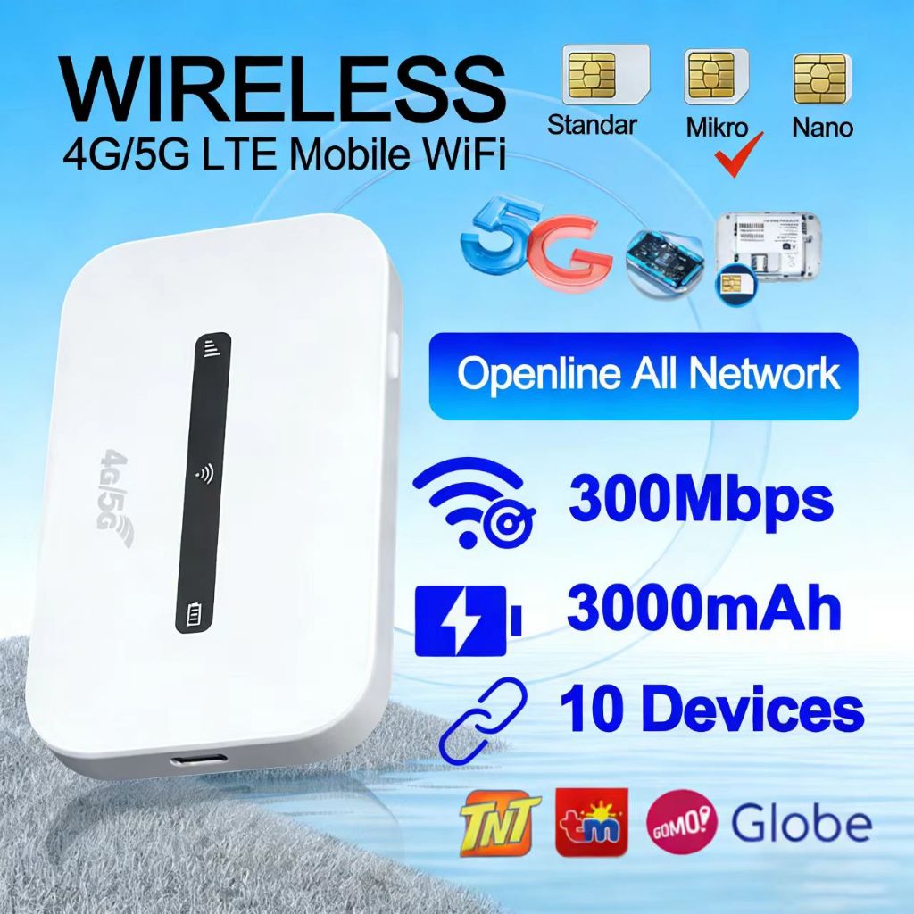 3000mAh Pocket wifi openline all network 4G/5G protable WiFi M6 300Mbps ...