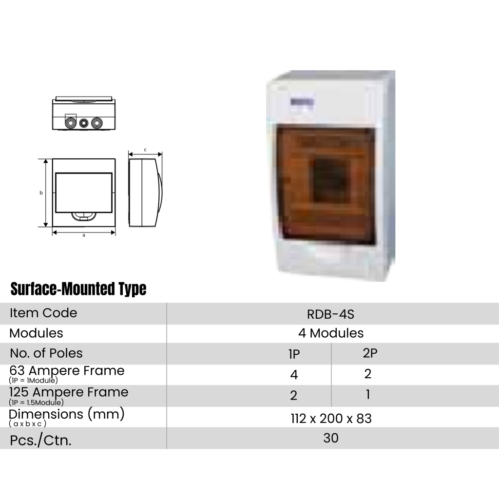 Royu THERMOPLASTIC DISTRIBUTION BOX (2 Module/ Breaker) Miniature ...