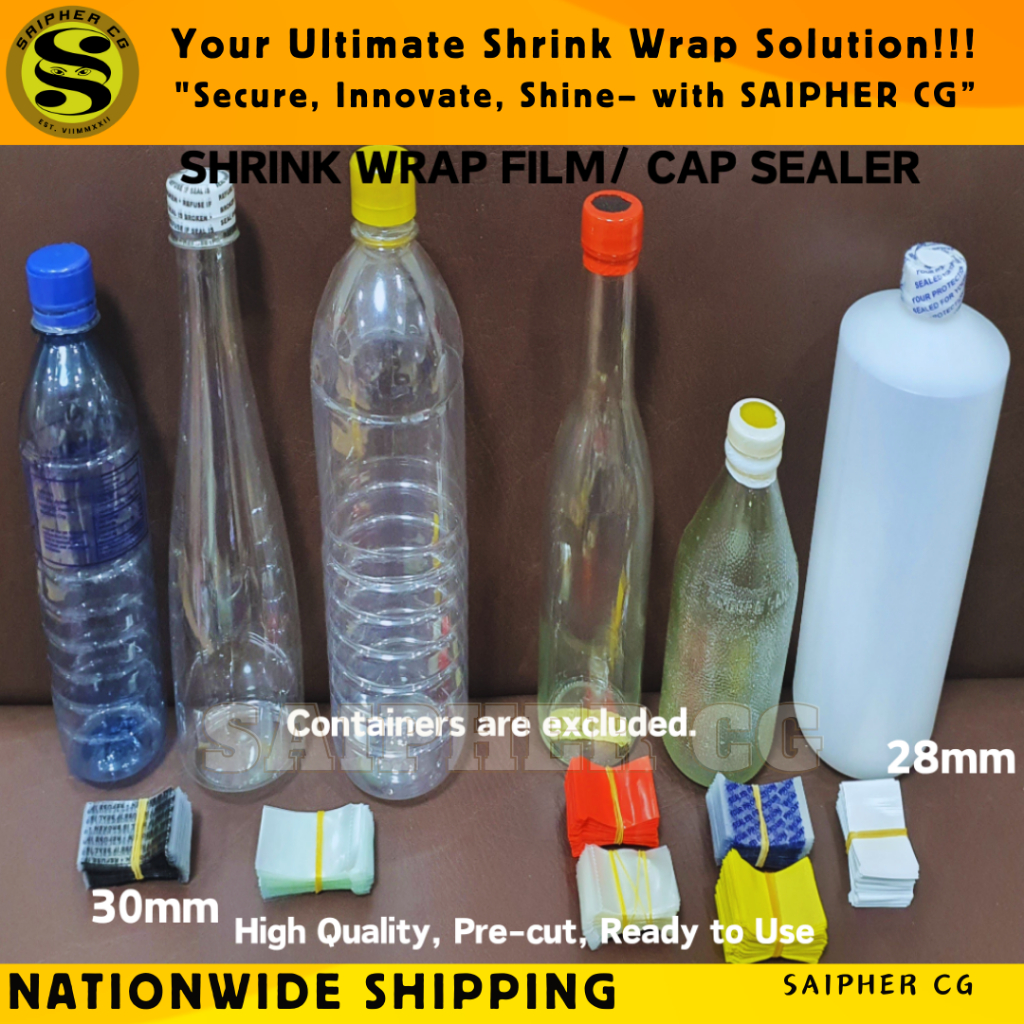 Shrink Wrap Plastic Packaging for Bottle Container Cap Sealer Tape ...