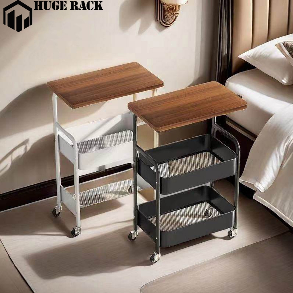 Utility Trolley Cart 3 Tier Rolling Storage Rack with Wheels Metal ...