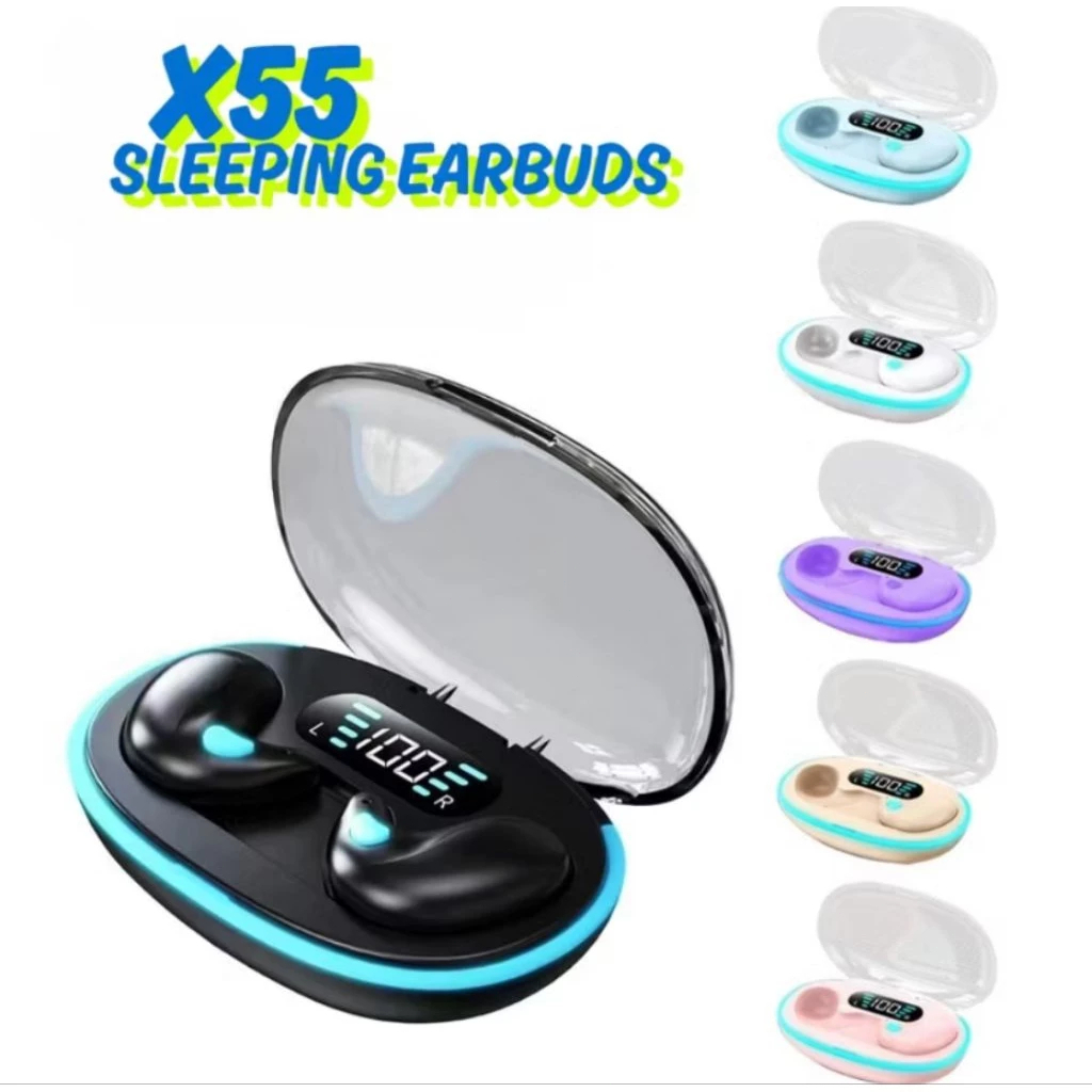 X55 Sleeping Earbuds Wireless Mini Headphones For Work Bluetooth ...