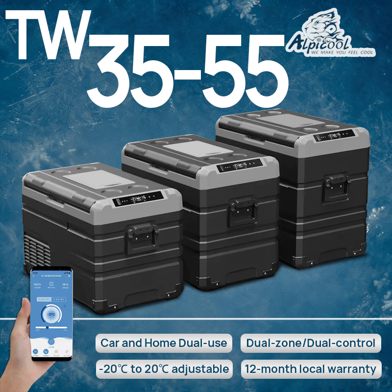 Alpicool TW 35L/45L/55L Portable Solar Car Mini Fridges with Removable ...