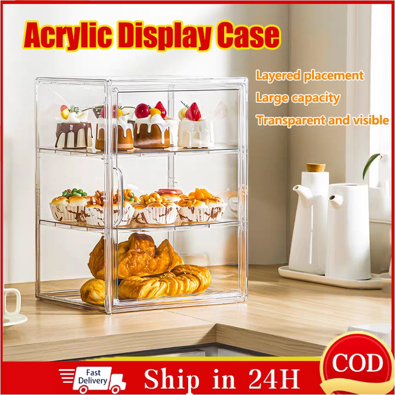 Acrylic Display Case Candy Organize Dust-proof Bread Cake Storage Box ...