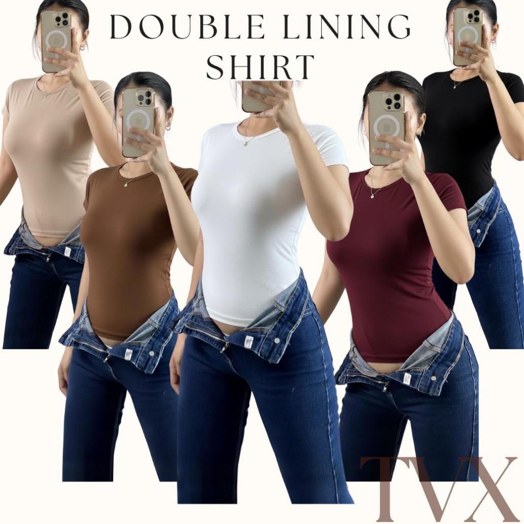 I TVX I BASIC TOP BOAT NECK DOUBLE LINING SHIRT FULL LENGTH BODY ...