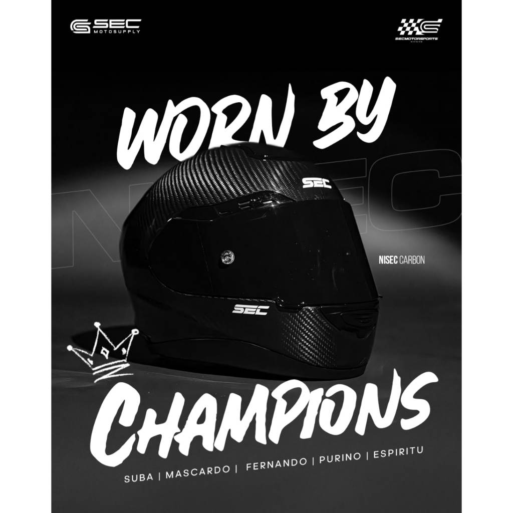 SEC Nisec Full Face Motorcycle Helmet – Gloss Carbon (XS–XXL) | Shopee ...