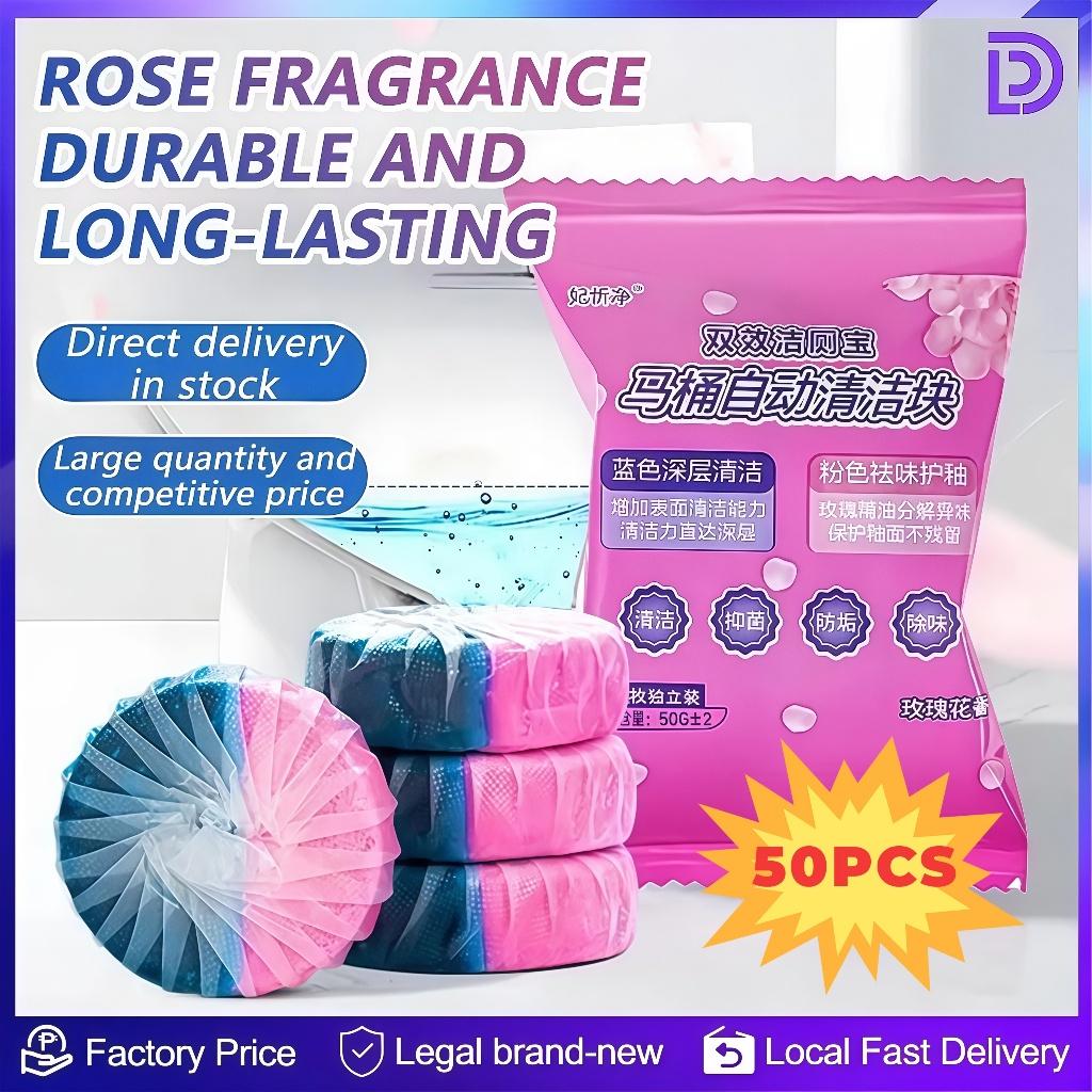 50PCS Toilet Bowl Cleaner Tablets Automatic Flush Deodorizer Strong ...