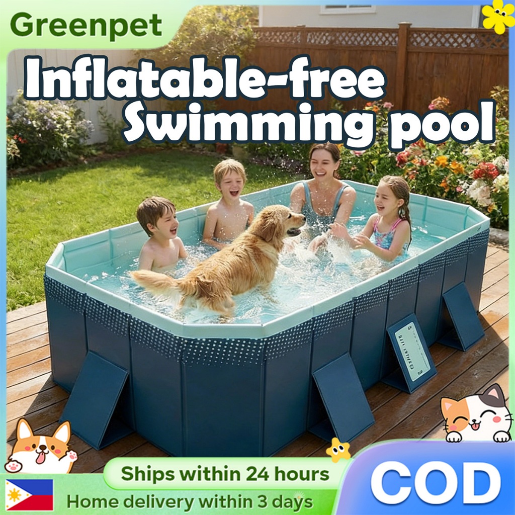 Foldable Swimming Pool For Kids&Dog&Pet No Airpump Required For Family ...
