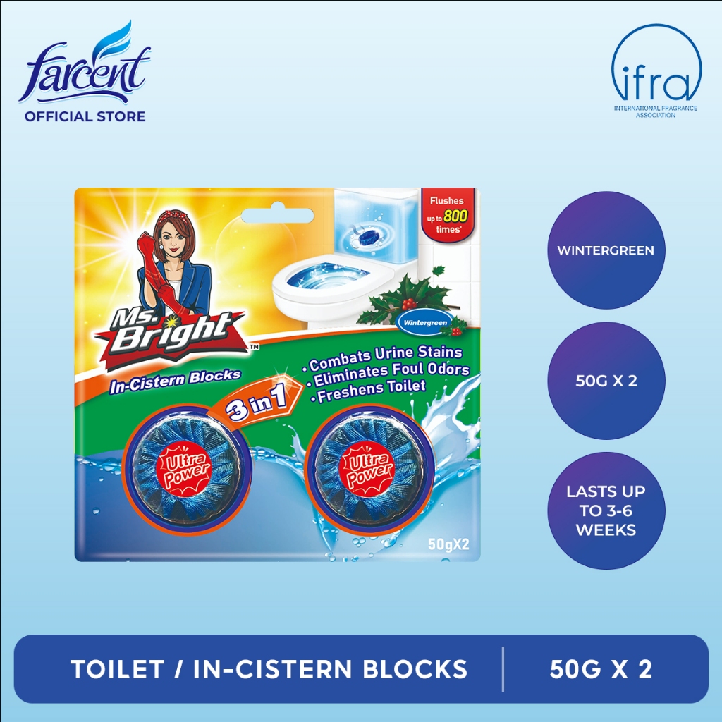 Farcent Toilet/ Cistern Blocks - Wintergreen (Eucalyptus) (50g each ...