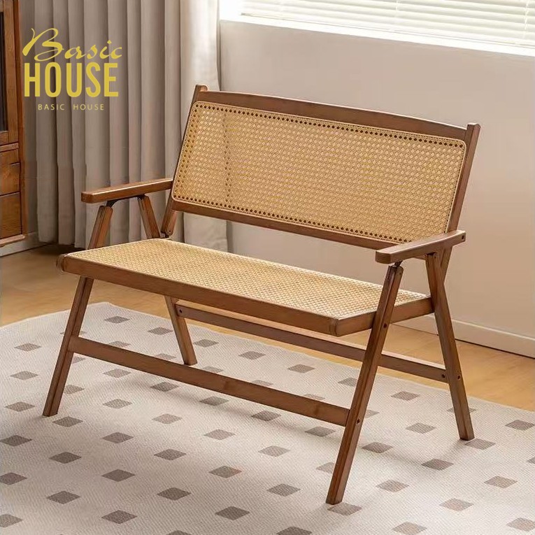 Basic House Double Folding Chair Balcony Chair Rattan Recliner Portable ...