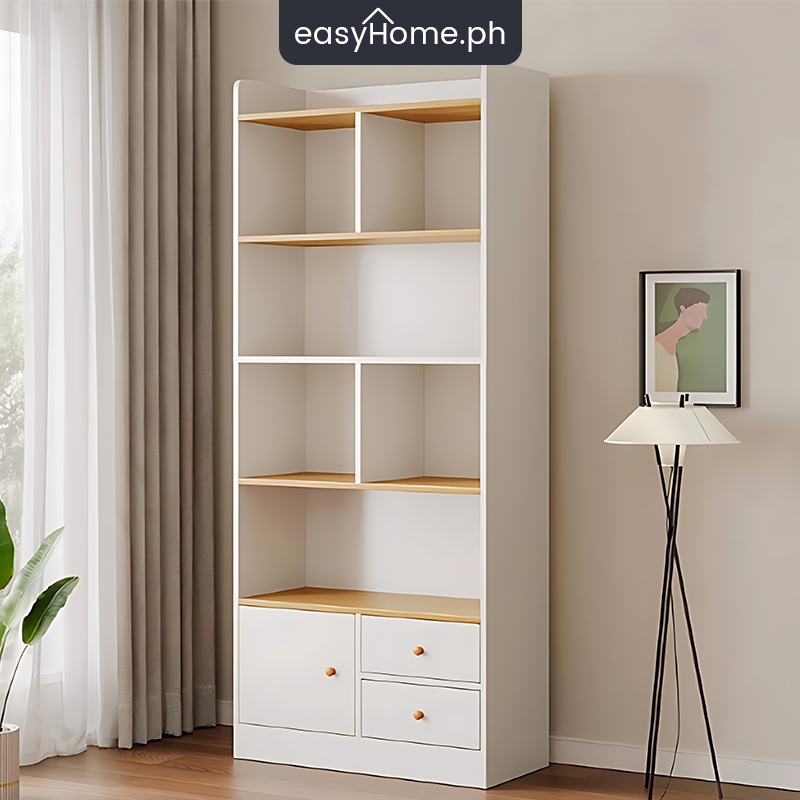 Easyhome-Upgraded Nordic Book Cabinet Column Shelves Bookshelf Multi ...