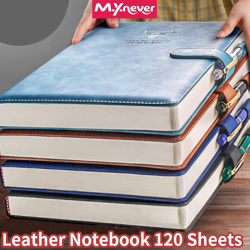 A5 Skin-Feel Leather Notebook 160 Pages Thickened Paper Multiple Colors ...