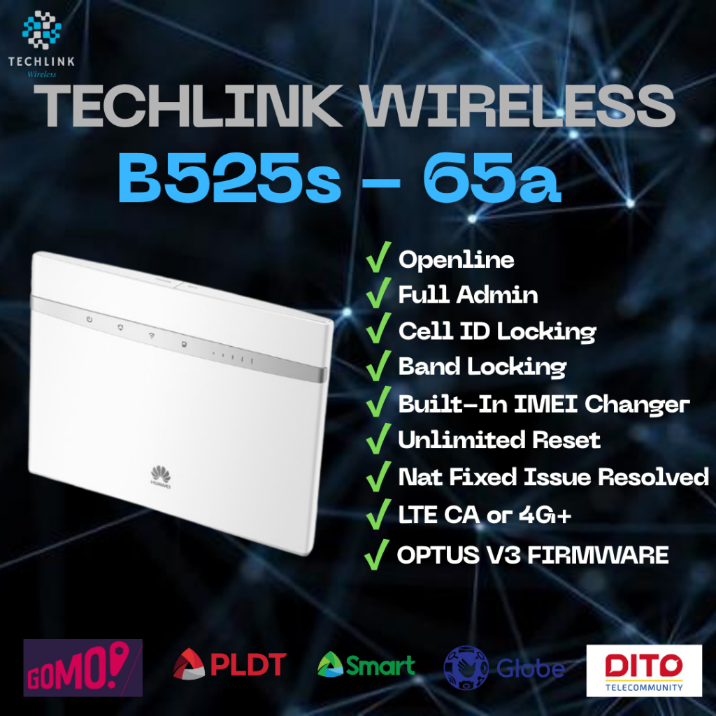 TECHLINK WIRELESS Huawei B525s-65a (White Mamba) LTE 4G+ CAT6 BROADBAND ...