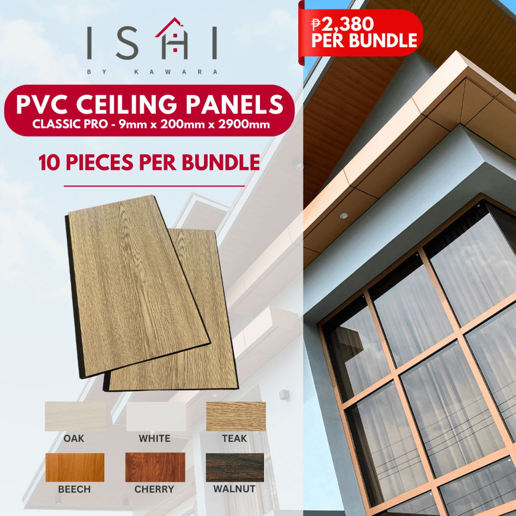 ISHI Classic Pro l PVC Ceiling Panel 9mm x 200mm x 2900mm - 10 PCS per ...