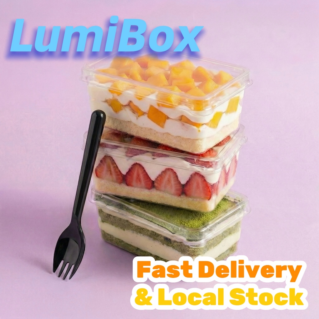 LB 50pcs 240ml Hard Tornado Box | Clear Tiramisu Container w/ Lid ...