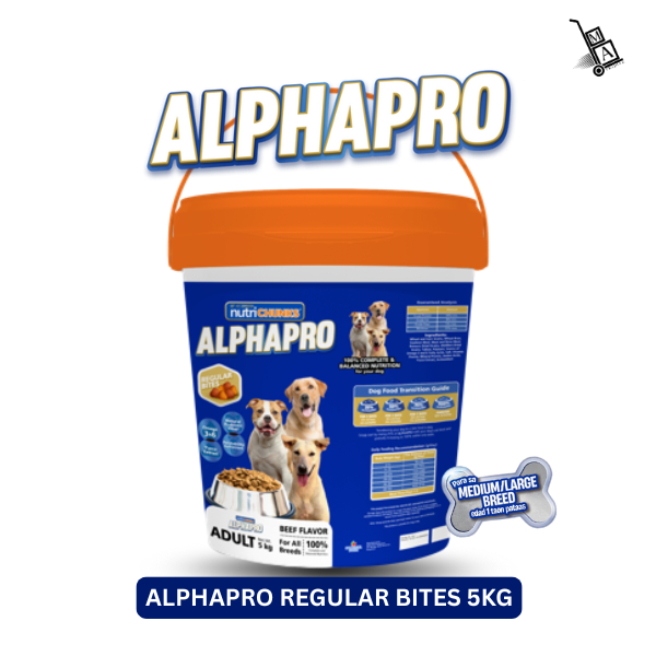 ALPHAPRO REGULAR BITES 5KG FOR ALL KINDS OF BREED | Shopee Philippines