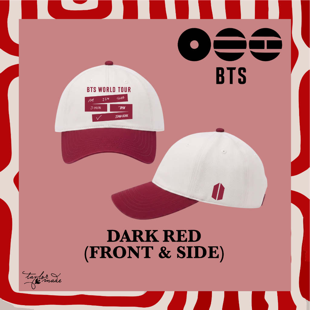 アイドル BTS ARIRANG Ball Cap Red Arirang BTS World Tour Cap - white, black, red/white (printed