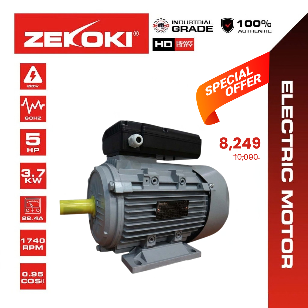 Zekoki Electric Motor (Single Phase) 5HP ZKK-DLYL112M-4 | Shopee ...