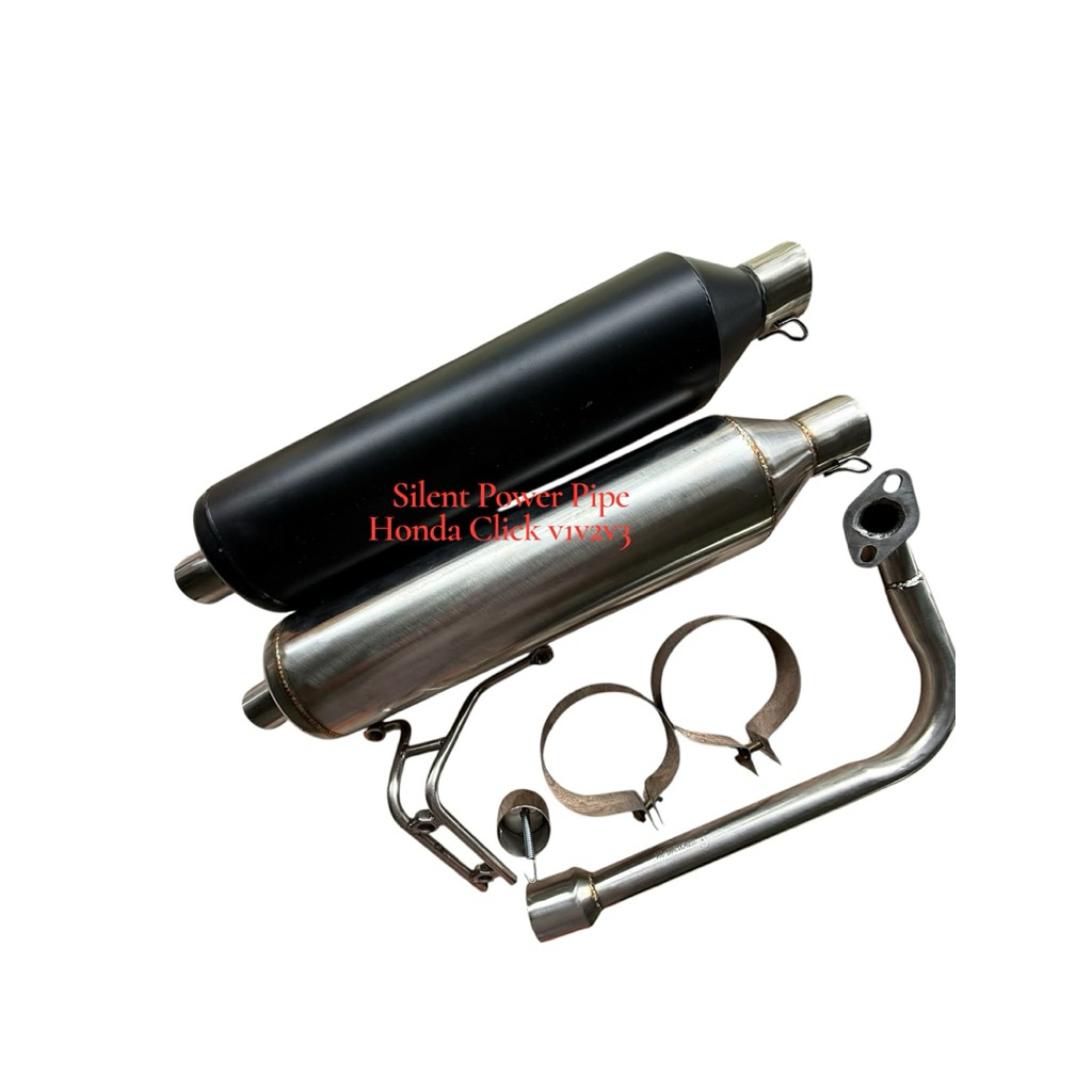 Silent Power Pipe for Honda Click v1v3v3( Fullset 28mm straight elbow ...