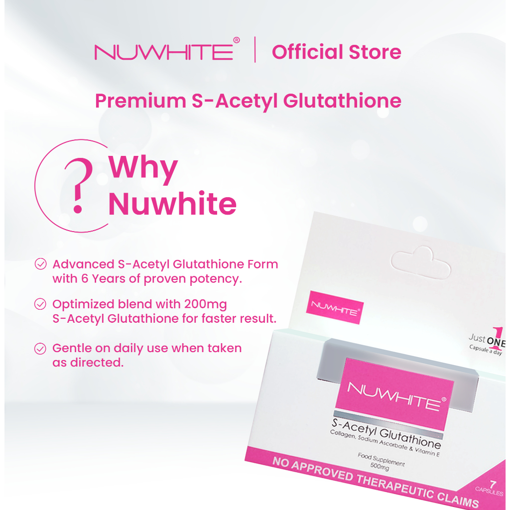 nuwhite glutathione price in mercury drug Nuwhite S-Acetyl Glutathione 7-Day Trial Pack - 200mg of S-Acetyl  Glutathione