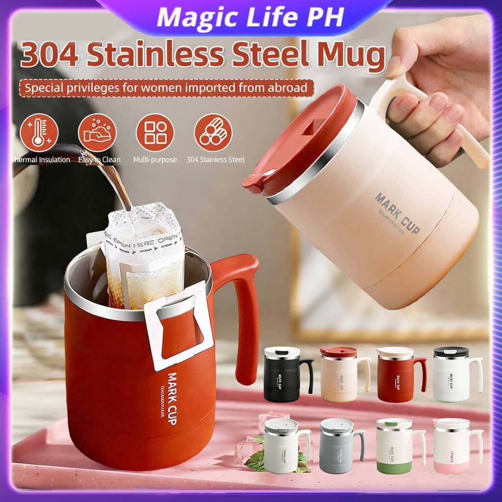 Stainless Steel Double Wall tumbler Coffee Mug 500ml with handle and ...