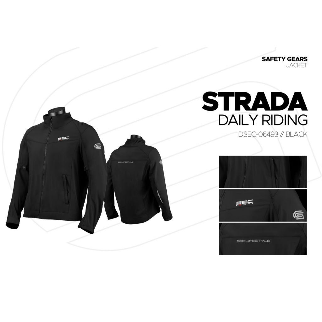 SEC Black Strada Motorcycle Riding Jacket (XS–3XL) (DSEC-06493 ...