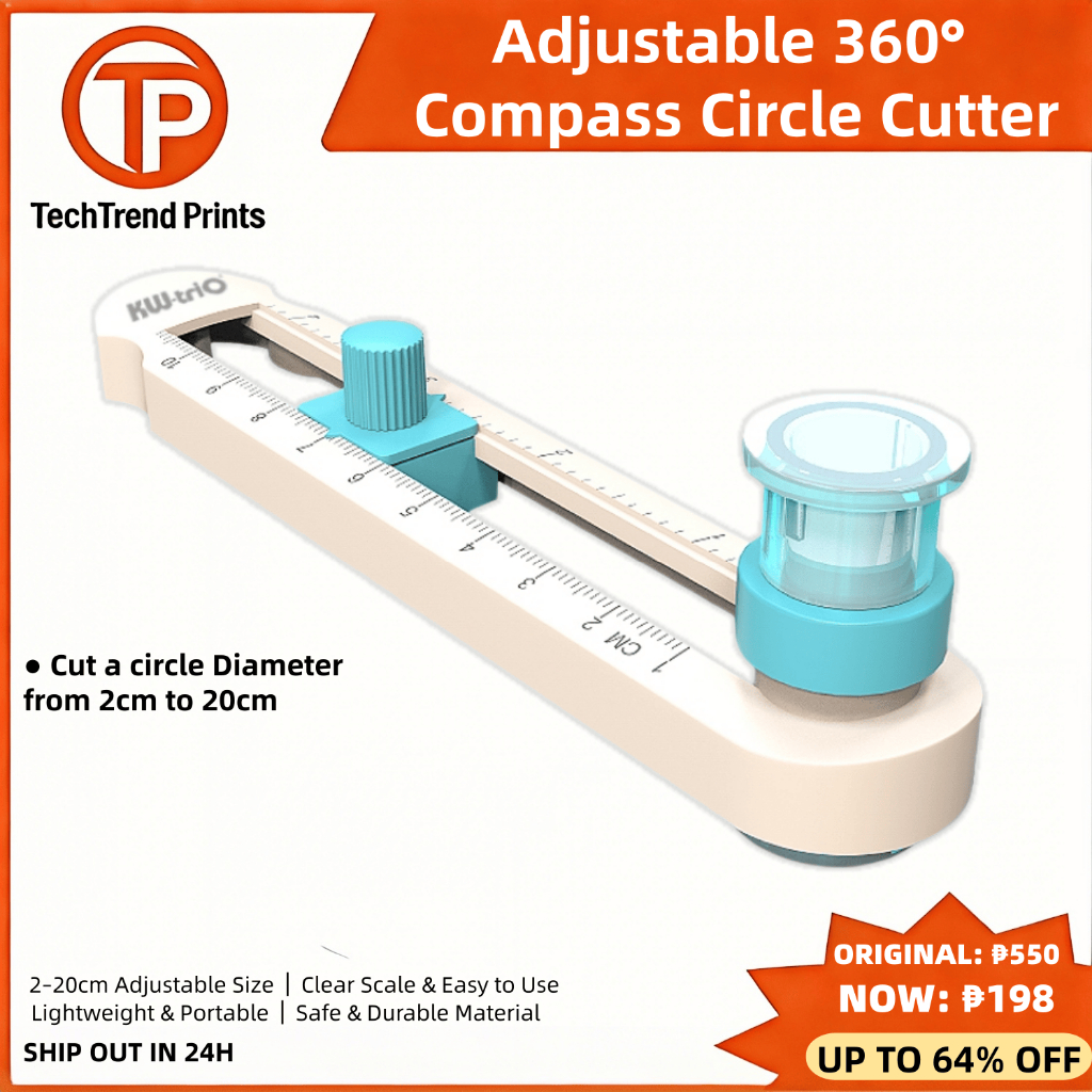 KW-triO Round Cutting Knife Adjustable 360 Compass Circle Cutter ...