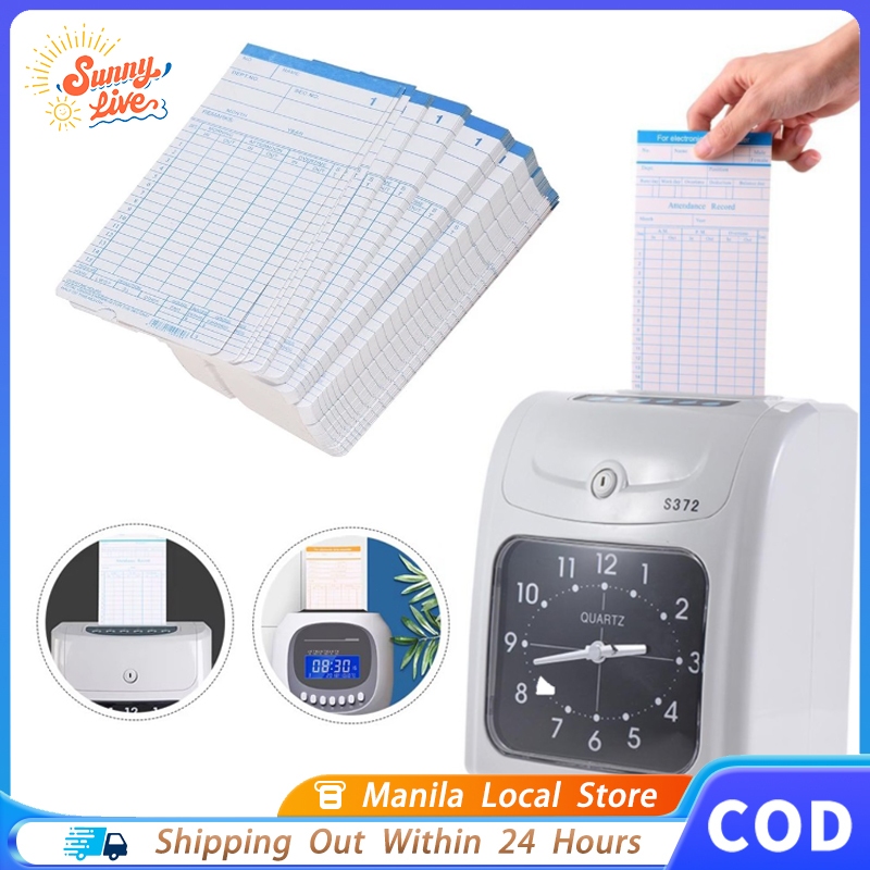 1Pack Attendance Time Card English 2-Sided Timecard Daily Time Record ...