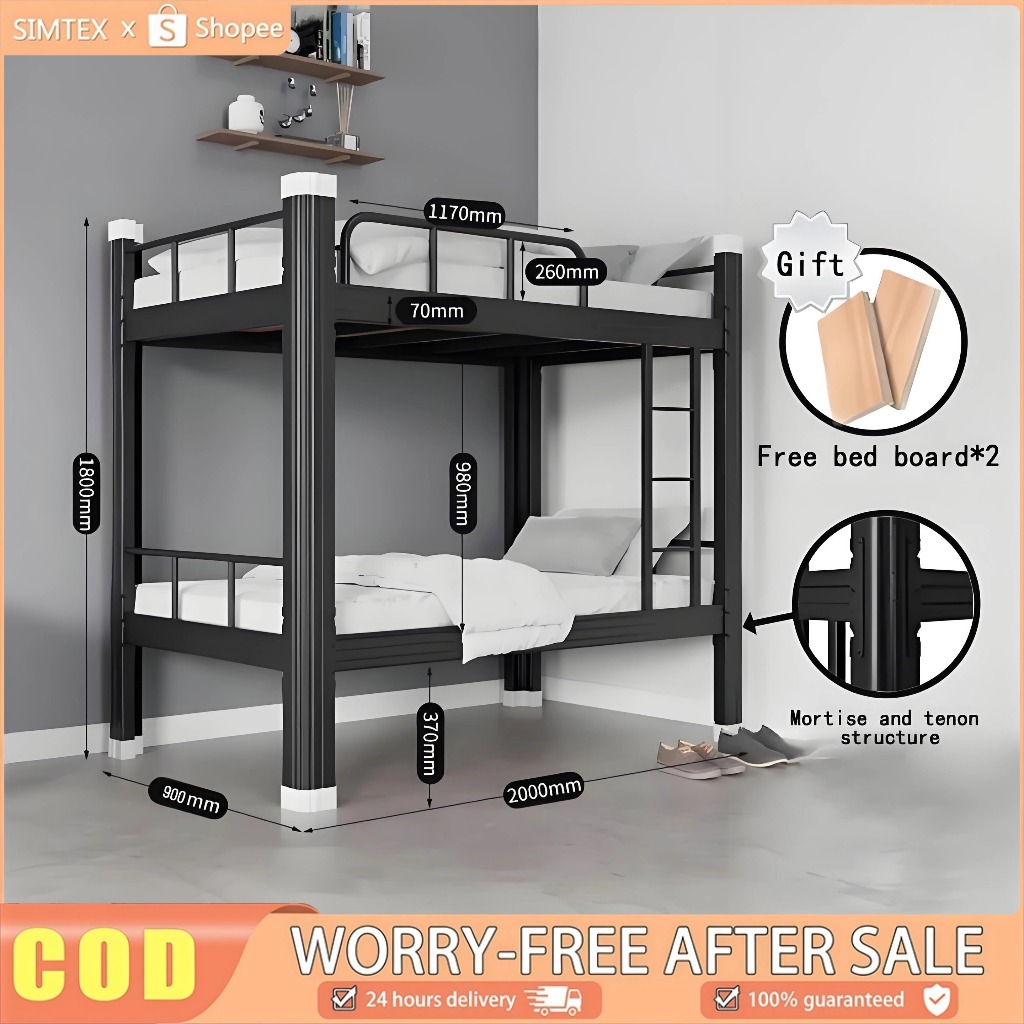 Bunk Bed Iron Frame Double Layer Bed Employee and Student Dormitory Bed ...