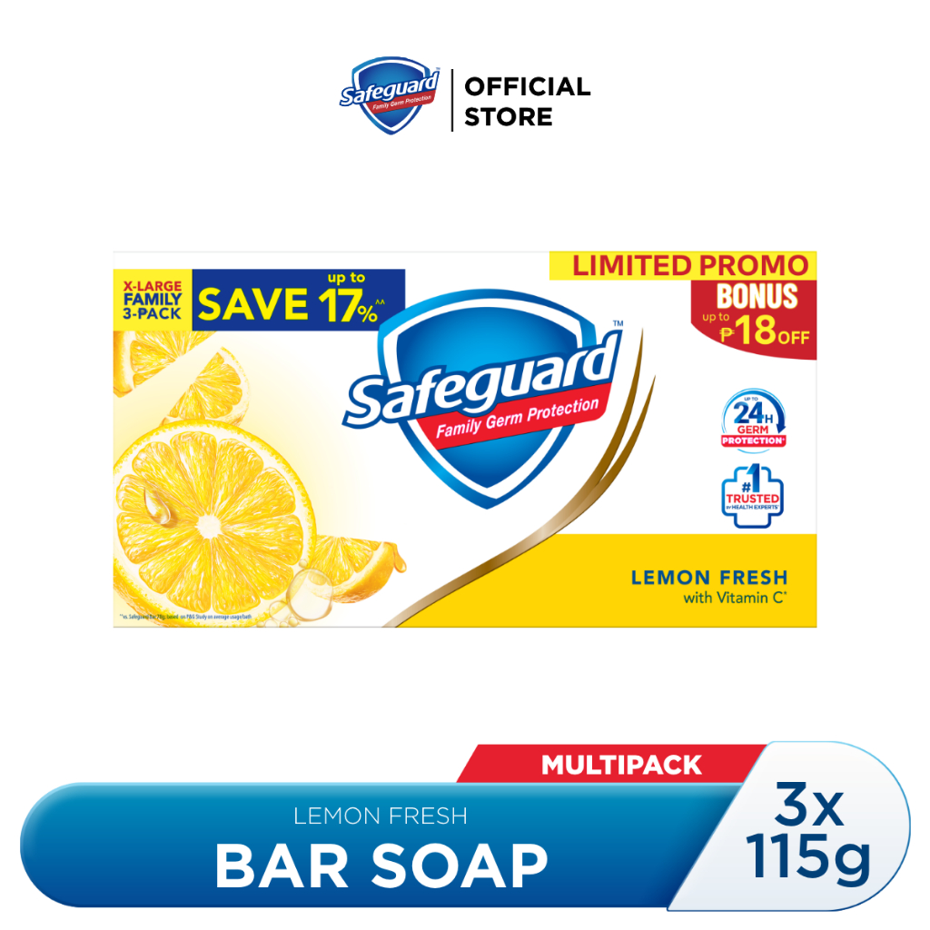 [Promo] Safeguard Antibacterial Bar Soap Lemon Fresh 115gx3 Multipack ...