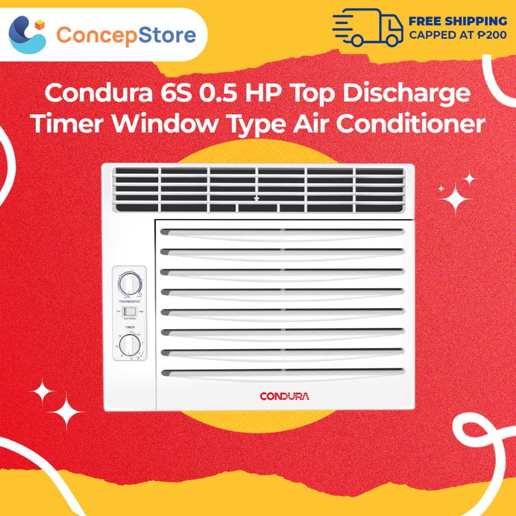 Condura 6S 0.5 HP Top Discharge Timer Window Type Air Conditioner ...