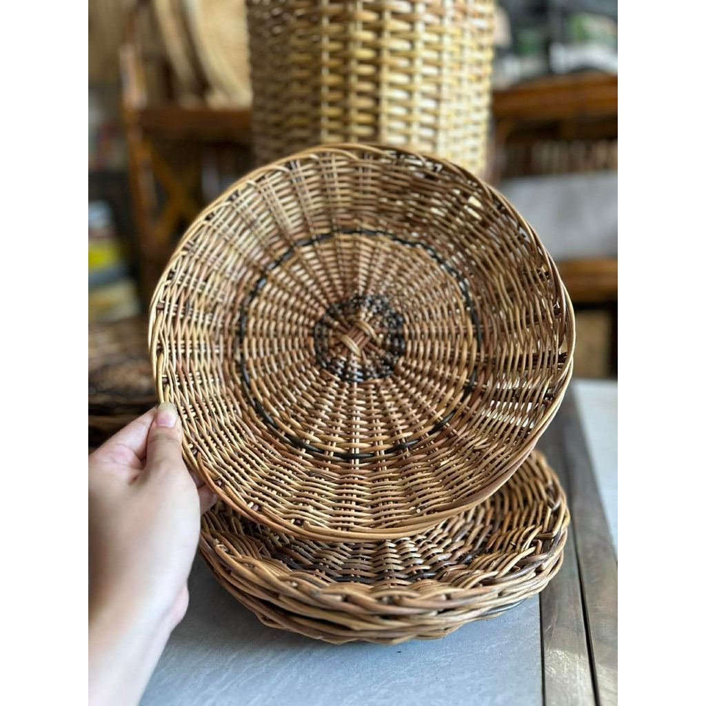 Vizcaya Handicraft Native Rattan Round Plate / Bread Basket | Shopee ...