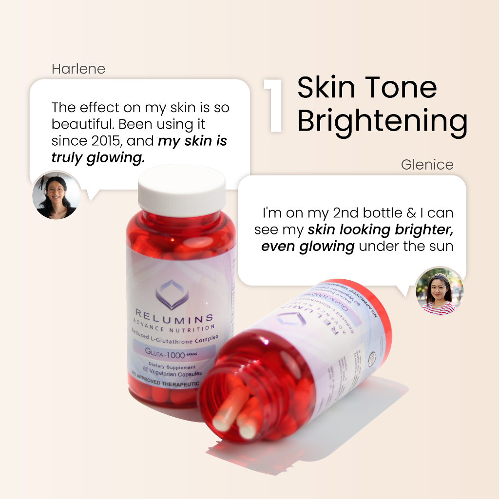Relumins Gluta 1000 Reduced L-Glutathione Complex ALA & Vit C 60 Capsules  Whitening and Antioxidant | Shopee Philippines