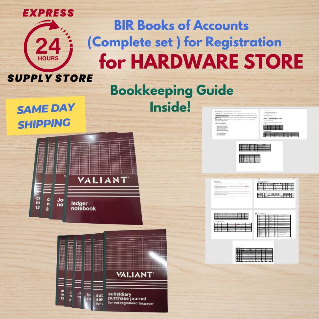 BIR Compliant Books of Accounts Set for Hardware Store for BIR ...