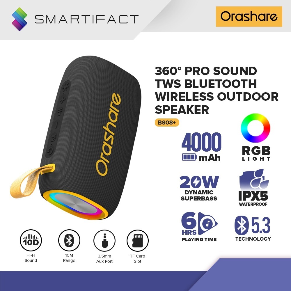 Orashare BS08 Plus Bluetooth Speaker 10W Portable Wireless Speaker ...